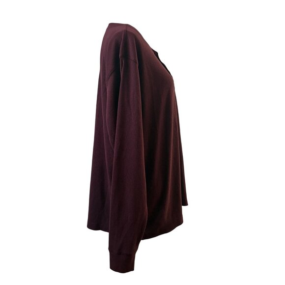 Mens Old Navy Normcore Burgundy Built-In Flex Henley Long Sleeve Shirt XXL - Picture 4 of 10